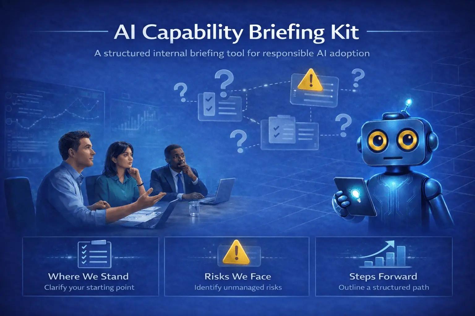 AI Capability Briefing Kit for workplace AI readiness, guardrails, and leadership conversations